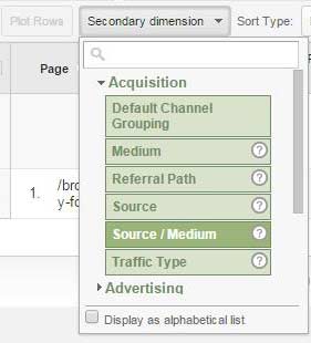 secondary dimension in google analytics